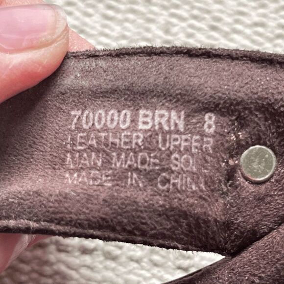 Minnetonka Silverthorne Prism Flip Flops, Brown Leather‎ - Picture 3 of 5